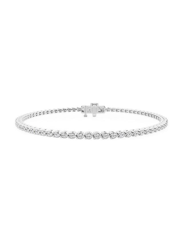 Womens 14K White Gold & Round Lab-Grown Diamond 3-Prong Tennis Bracelet/1.00-10.00 TCW Product Image