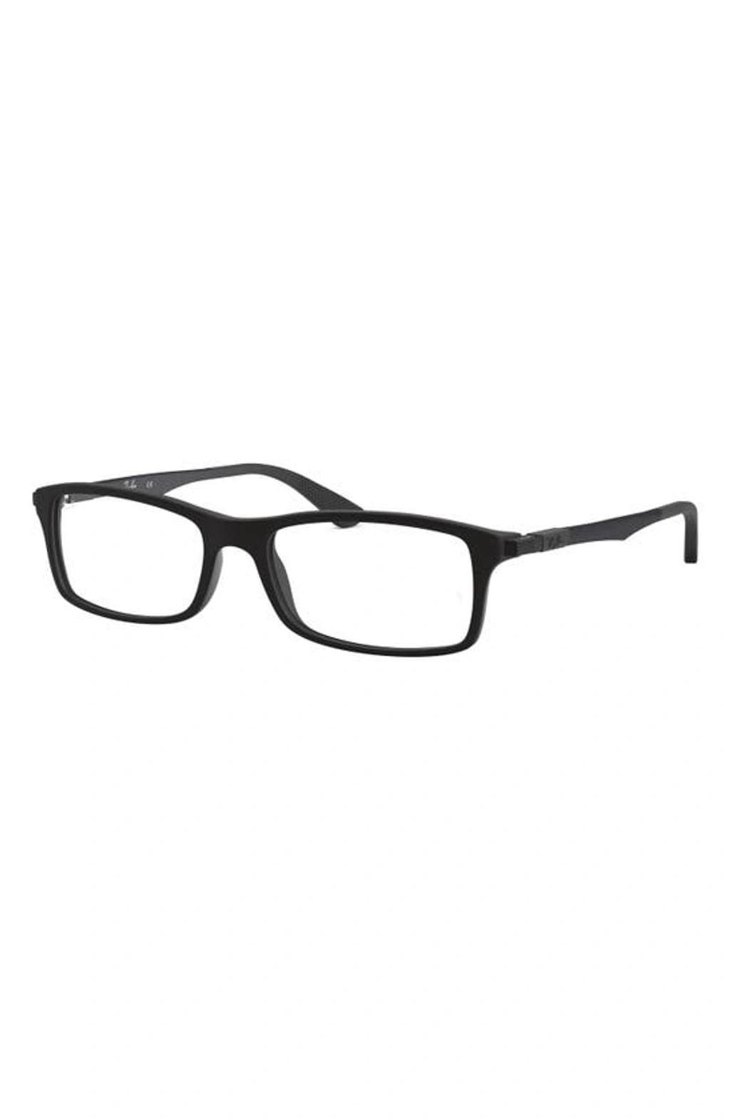 RAY BAN 56mm Rectangular Optical Glasses In Matte Black Product Image