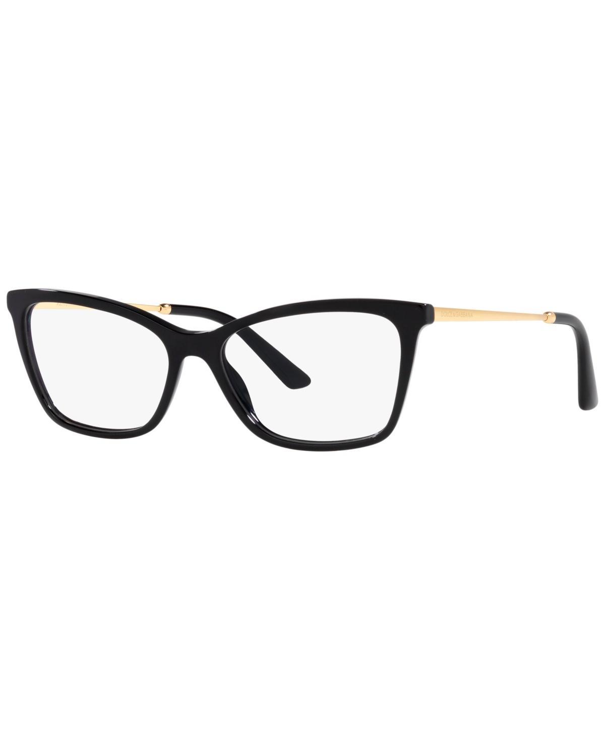 Dolce&Gabbana DG3347 Womens Rectangle Eyeglasses - Cube Black, Gold Tone Product Image