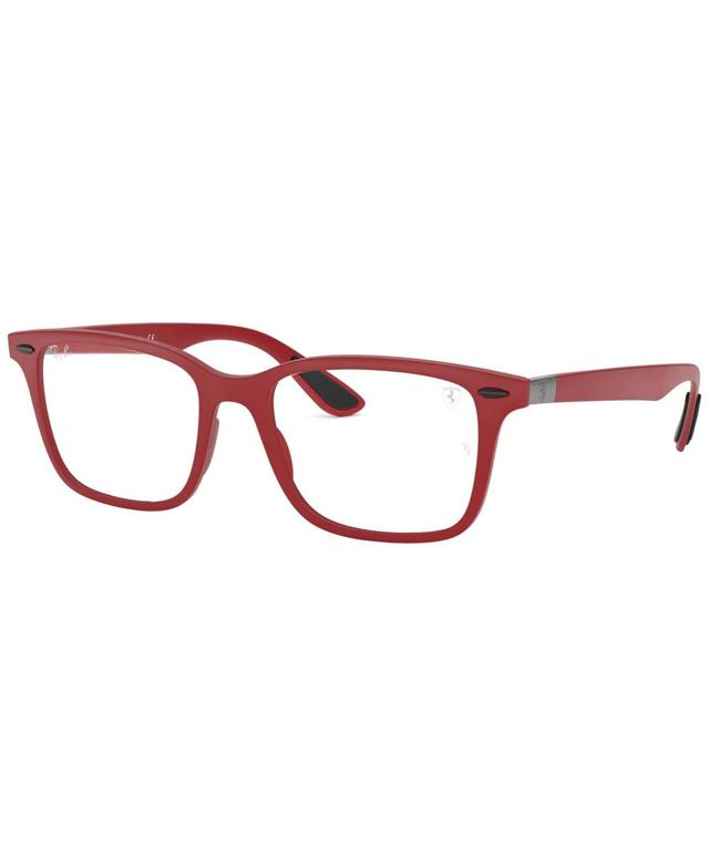 Ray-Ban Scuderia Ferrari RX7144M Mens Square Eyeglasses - Matte Red Product Image