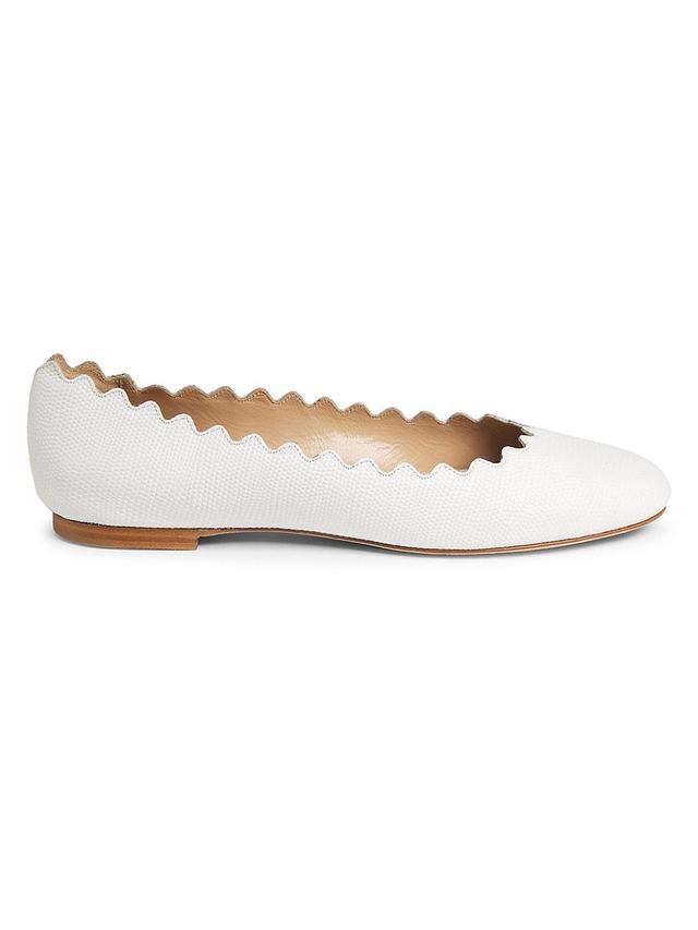 Womens Lauren Scalloped Leather Ballet Flats Product Image
