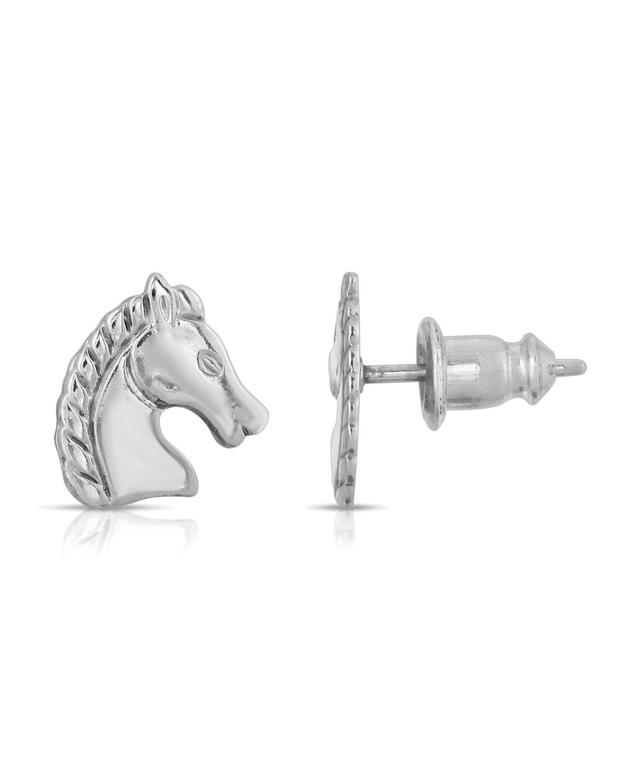 2028 Silver-Tone Horse Stud Earrings Product Image