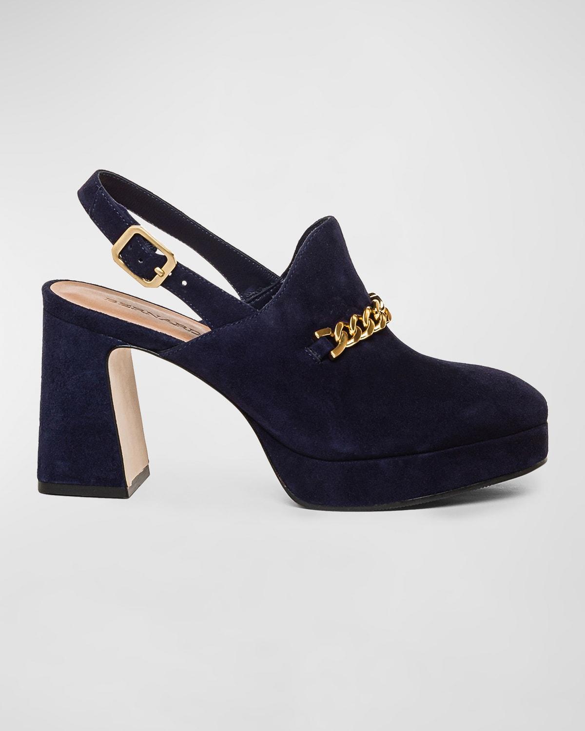 Womens Napa Suede Platform Mules Product Image