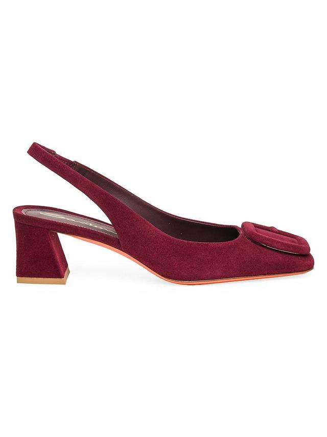 Womens Soft Square 50MM Suede Slingback Pumps Product Image