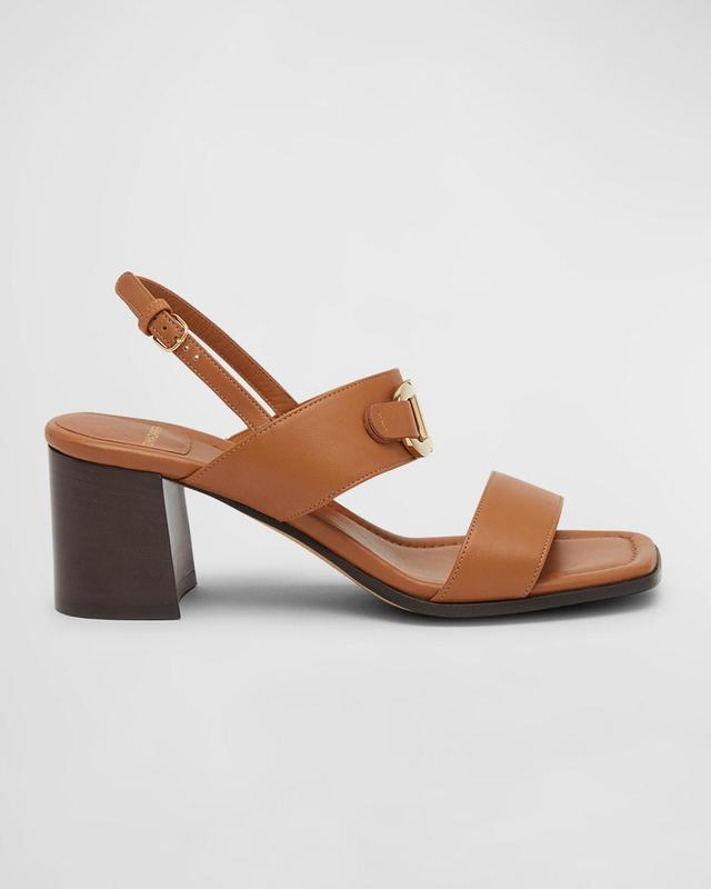 Lou Leather Gancio Slingback Sandals Product Image