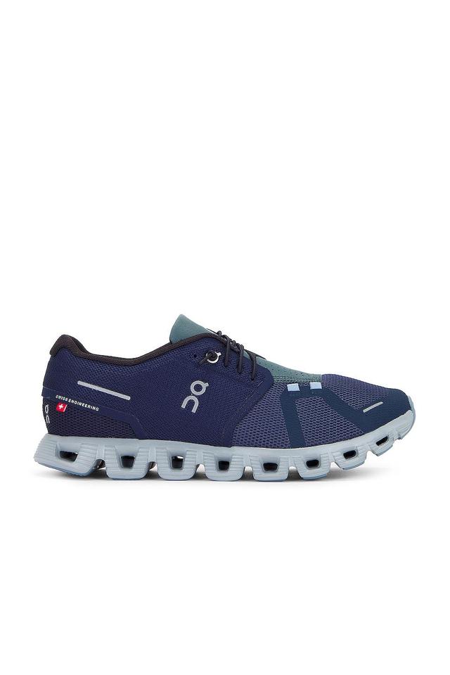 On Cloud 5 in Midnight | Navy - Navy. Size 7.5 (also in 10.5, 12, 12.5, 7, 8.5). Product Image