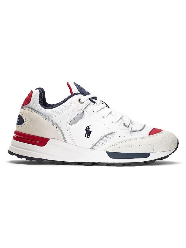 Polo Ralph Lauren Trackster 200 Sneaker (Grey/Navy/White/Red) Men's Shoes Product Image