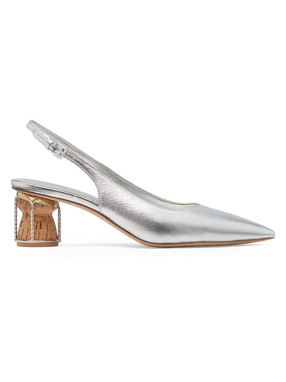 Womens Soiree 60MM Metallic Leather Cork-Heel Pumps Product Image