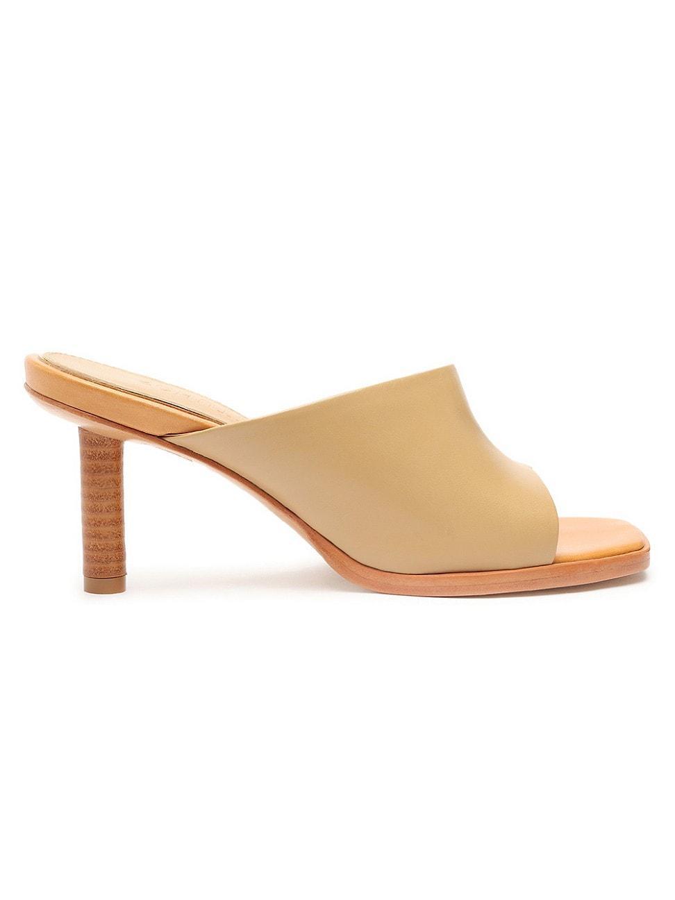 Schutz Zelda Leather Stiletto Mule Slides Product Image