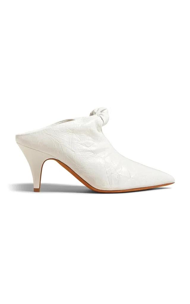 Rowan Knotted Leather Mules In White Product Image