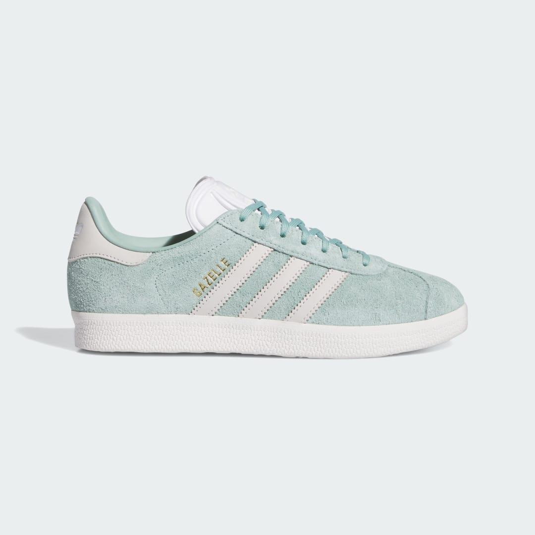 Womens adidas Gazelle Athletic Shoe - Hazy Green / Off White / White Product Image