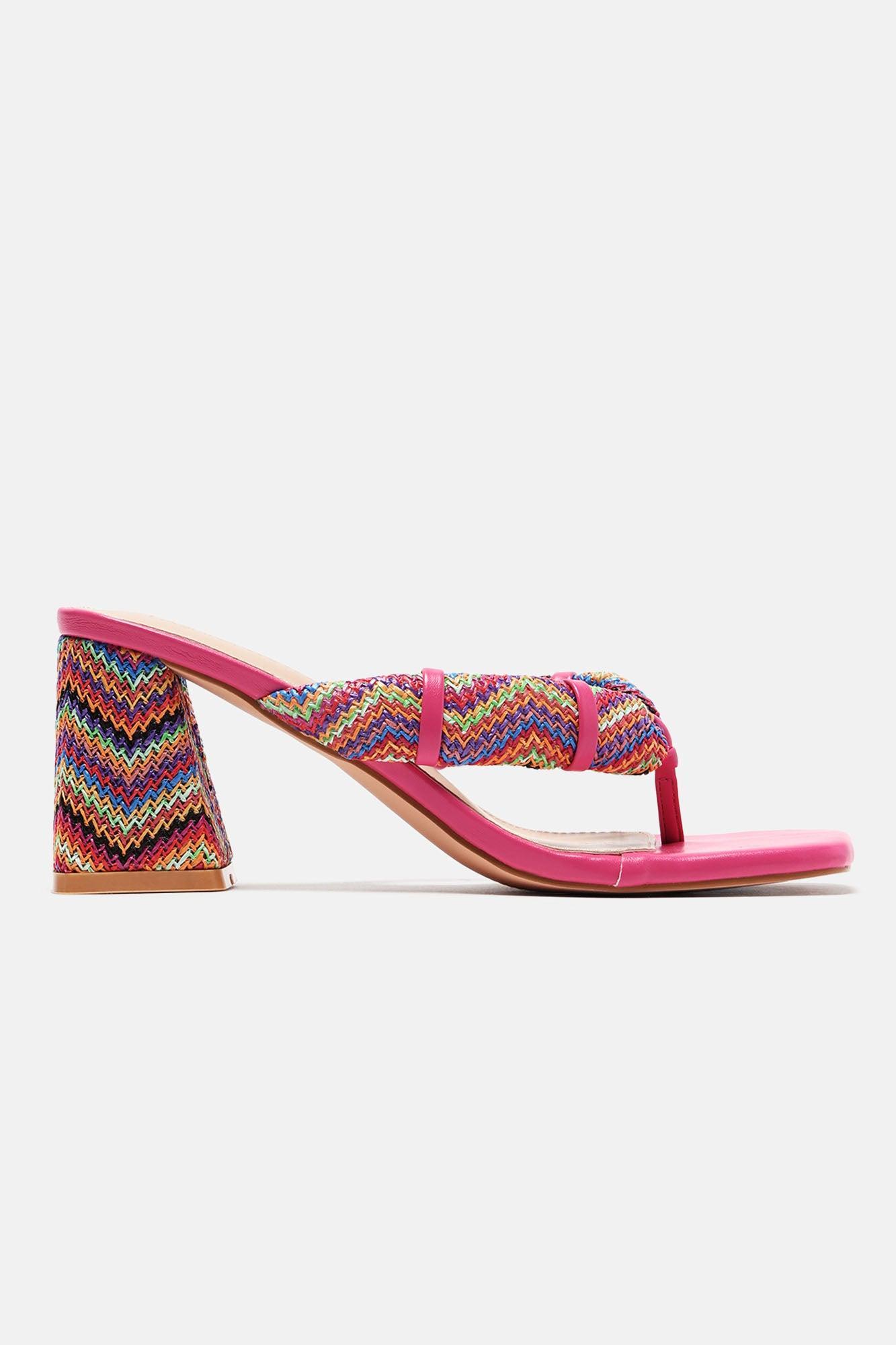 Find Your Oasis Heeled Sandals - Pink/combo Product Image