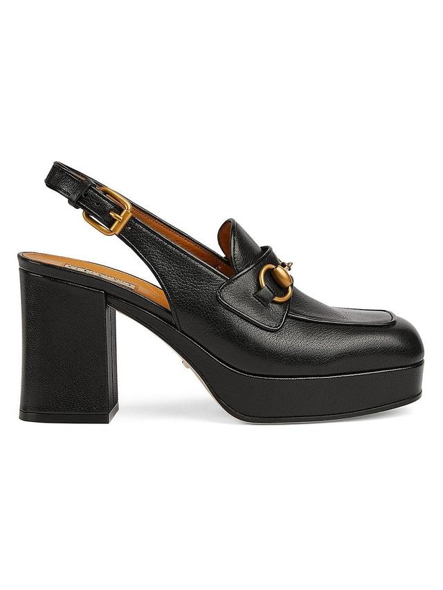 Lady Leather Horsebit Slingback Pumps Product Image