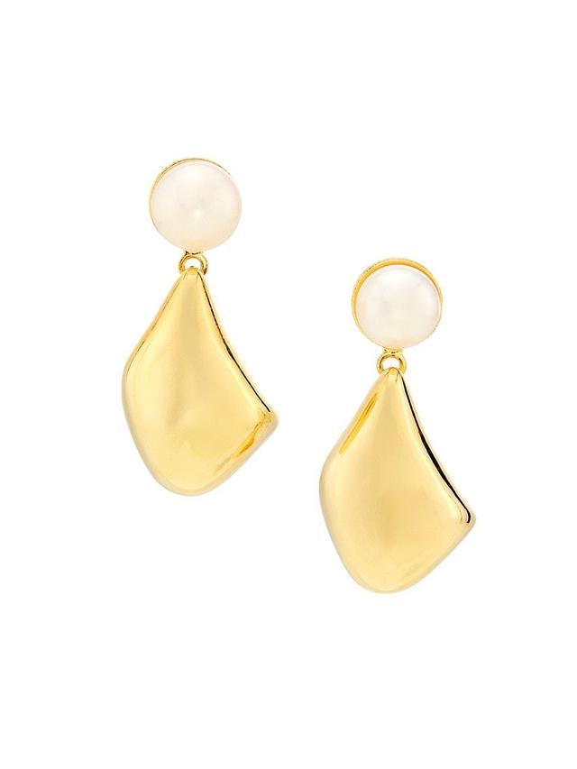 Womens Odyssey 14K-Gold-Plated & Freshwater Pearl Drop Earrings Product Image