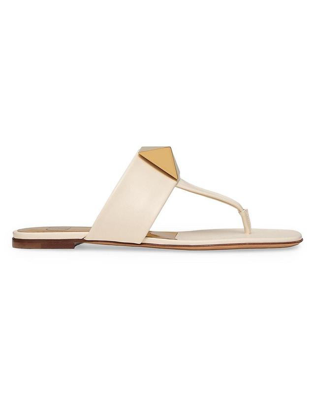 Womens One Stud Calfskin Flat Thong Sandals Product Image