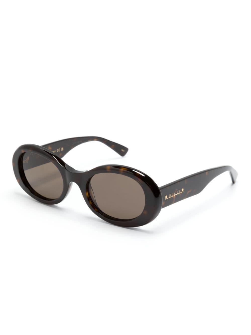 Tortoiseshell Oval-frame Sunglasses In Brown Product Image