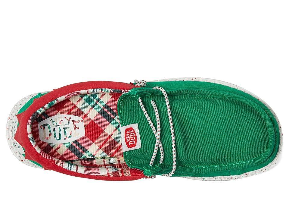 Hey Dude Kids Wally Holiday Elf (Little Kid/Big Kid) (Green/Red) Men's Lace-up Boots Product Image