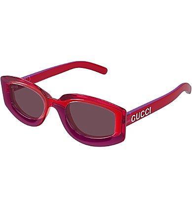 Gucci Womens Sunset Boulevard 51mm Ombre Geometric Sunglasses - Transparent Red/Transparent Purple Product Image