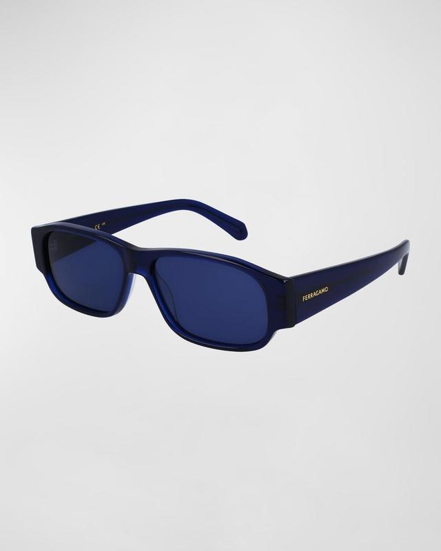 Mens Classic Logo Acetate Rectangle Sunglasses Product Image