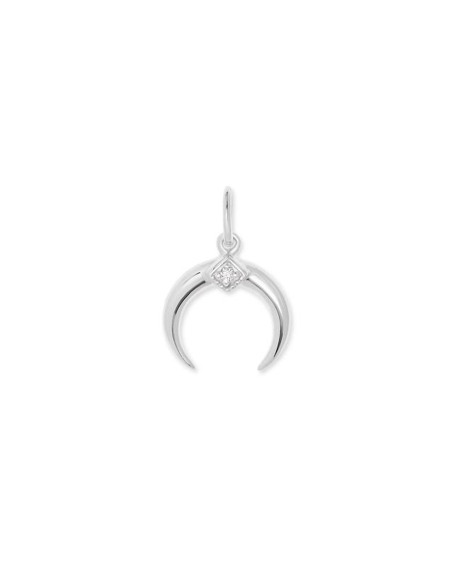 Kendra Scott Cresent Horn Charm Sterling Silver In White Diamond | Diamonds Product Image