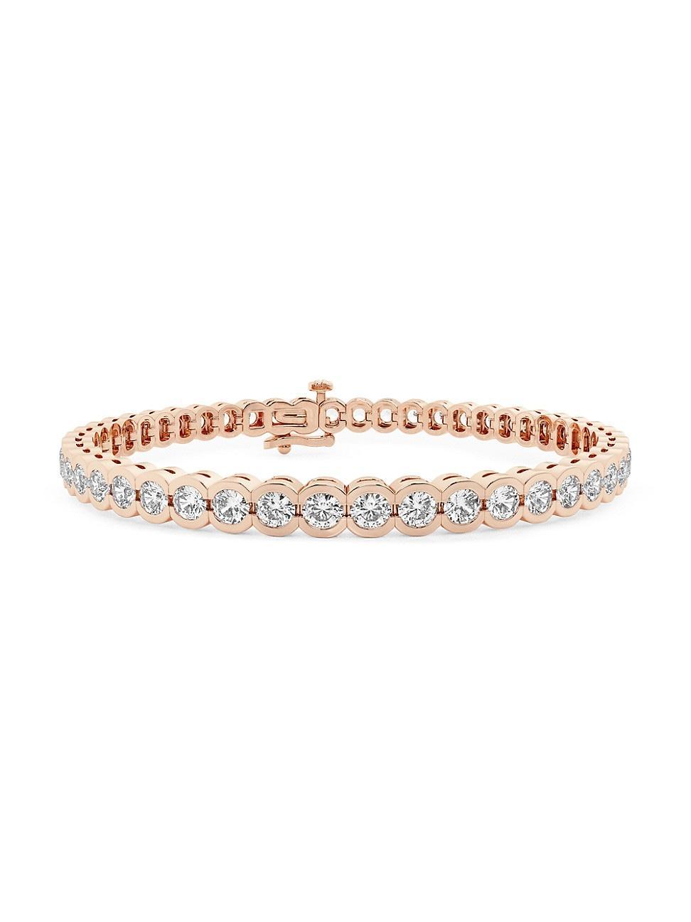 Womens 14K Rose Gold & Round Lab-Grown Diamond Bezel Tennis Bracelet/1.00-10.00 TCW Product Image