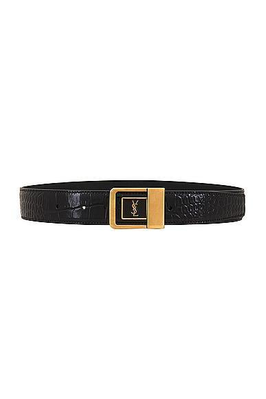 Saint Laurent Female Buckle Belt in Chocolate Product Image