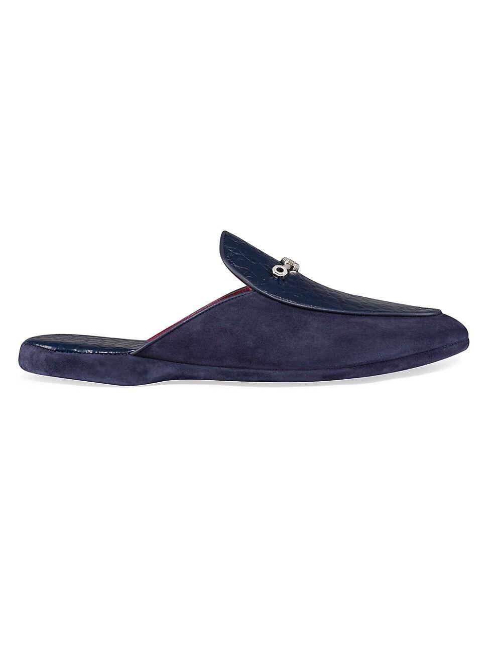 Mens Suede and Calfskin Leather Slippers Product Image