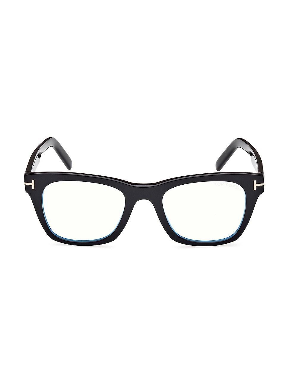 Mens 52MM Square Blue-Block Optical Glasses Product Image