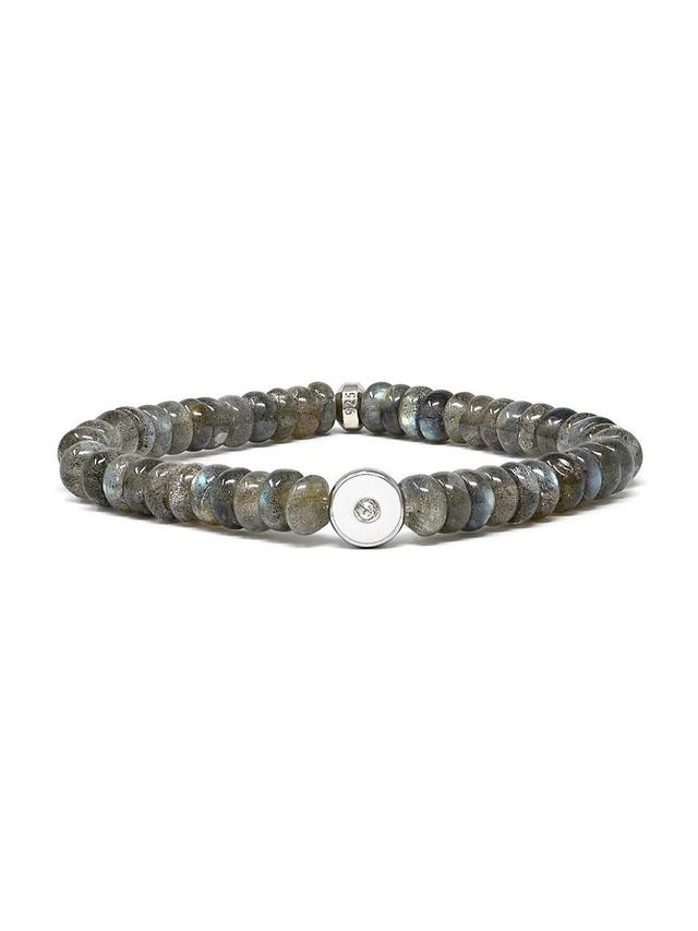 Womens Jac + Jo Sterling Silver Labradorite & Topaz Beaded Bracelet Product Image