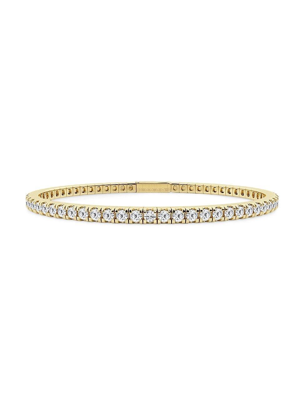 Womens 14K Yellow Gold & Round Lab-Grown Diamond Flexible Tennis Bangle/1.00-10.00 TCW Product Image