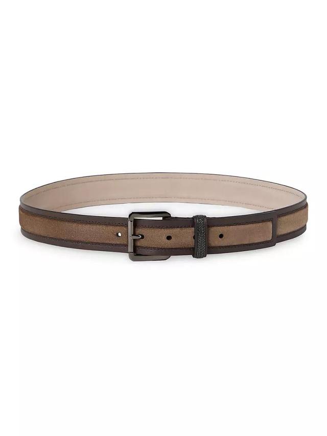 Suede and Calfskin Belt with Shiny Loop Product Image