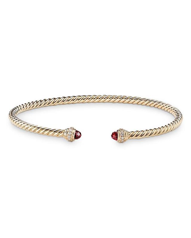 David Yurman 18K Yellow Gold Cable Spira Bracelet with Black Onyx & Diamonds Product Image