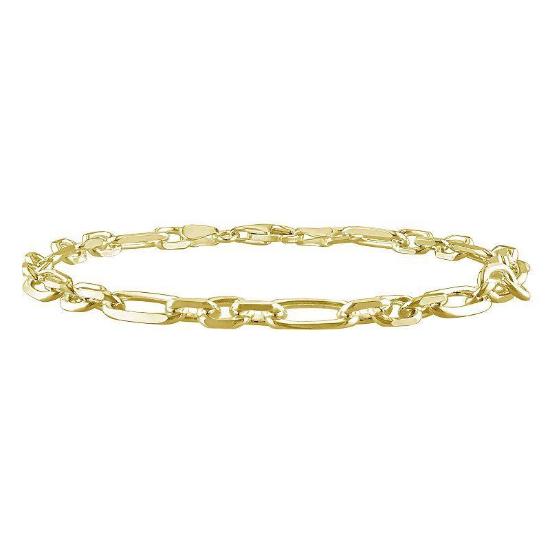 Stella Grace Sterling Silver 6 mm Figaro Chain Anklet, Womens Gold Tone Product Image