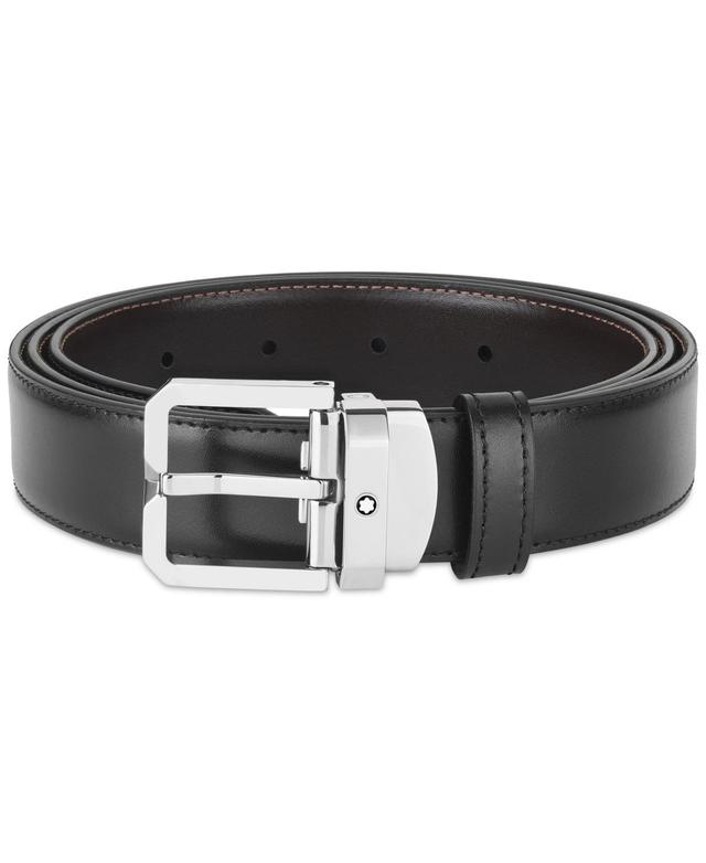 Men's Rectangle-Buckle Reversible Leather Belt Product Image