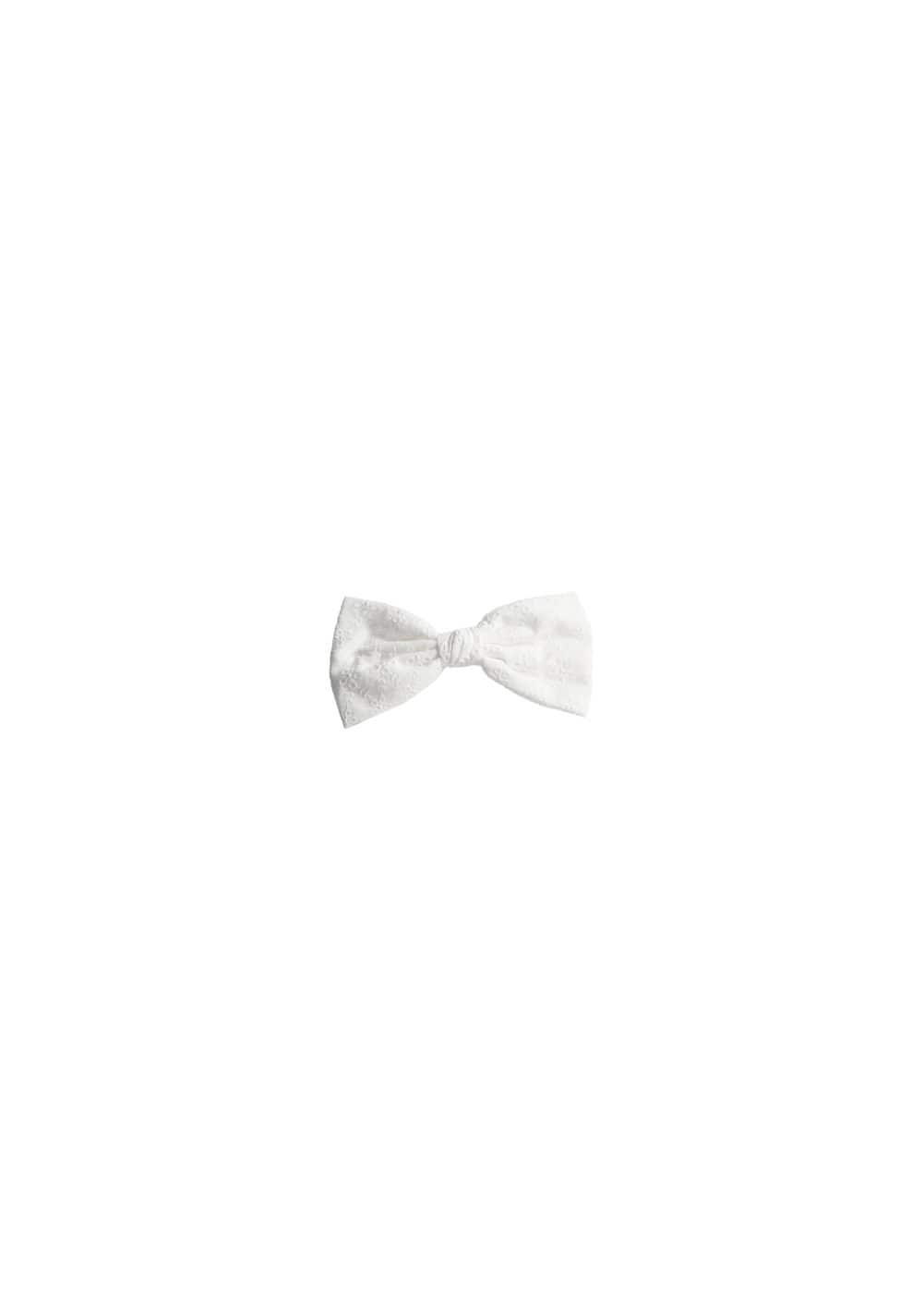 MANGO - Embroidered bow barrette - One size - Women Product Image