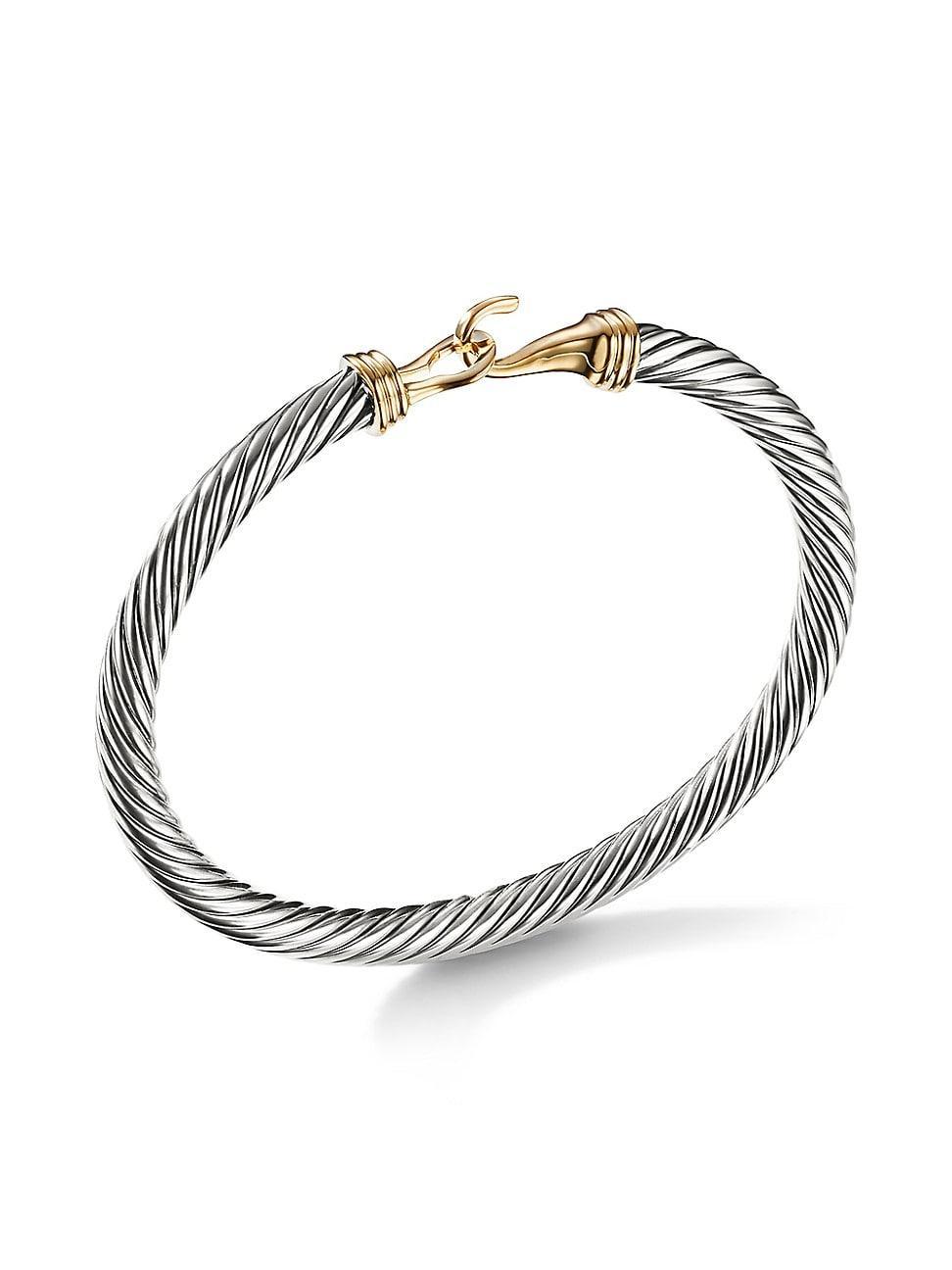 Womens Cable Classic Buckle Bracelet With 14K Gold, 5MM Product Image