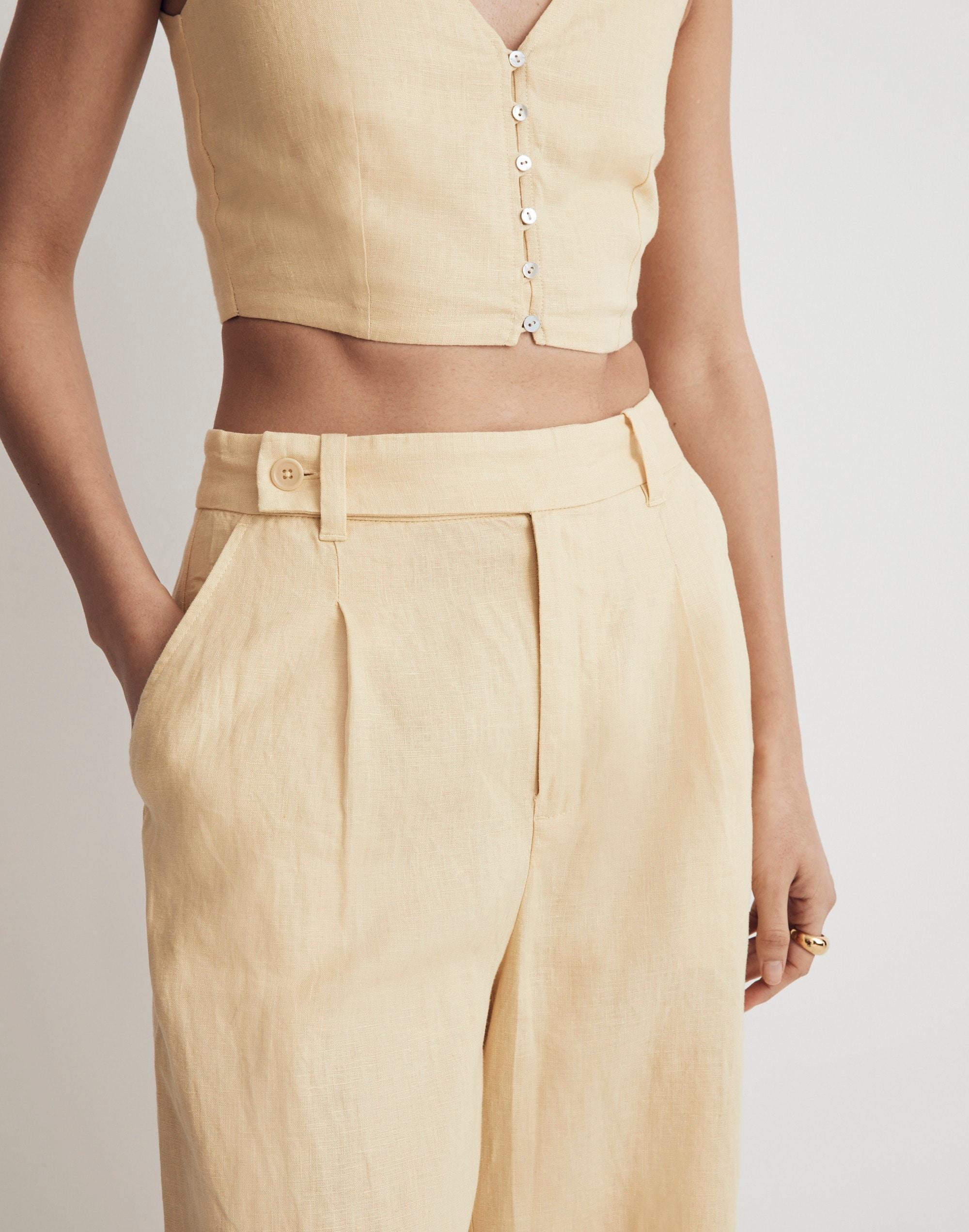 The Harlow Wide-Leg Pant in 100% Linen Product Image