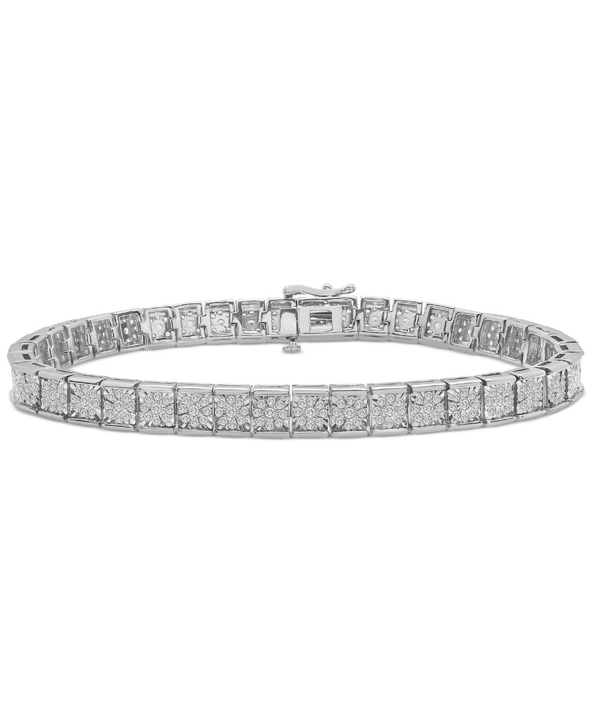 Mens Diamond Miracle Plate Tennis Bracelet (2 ct. t.w.) in Sterling Silver Product Image