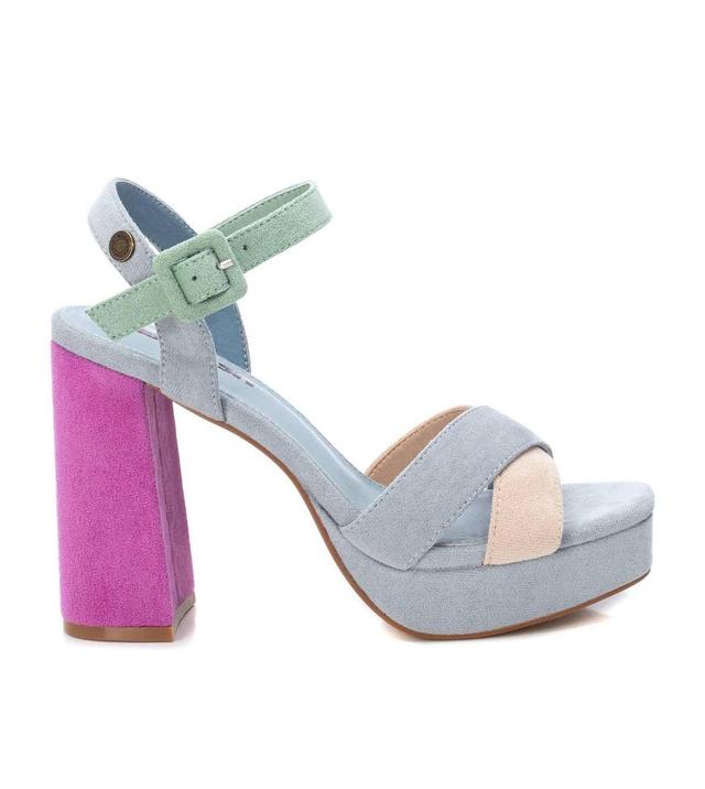 Xti Womens Heeled Suede Sandals With Platform Bl By Xti Multicolor Product Image