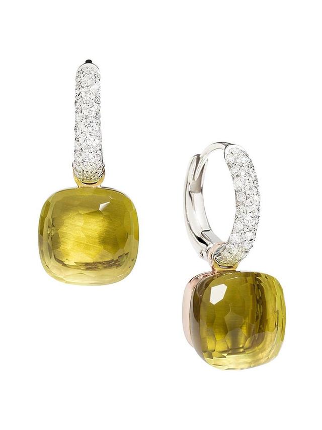 Womens Nudo Two-Tone 18K Gold, Lemon Quartz & Diamond Drop Earring Product Image