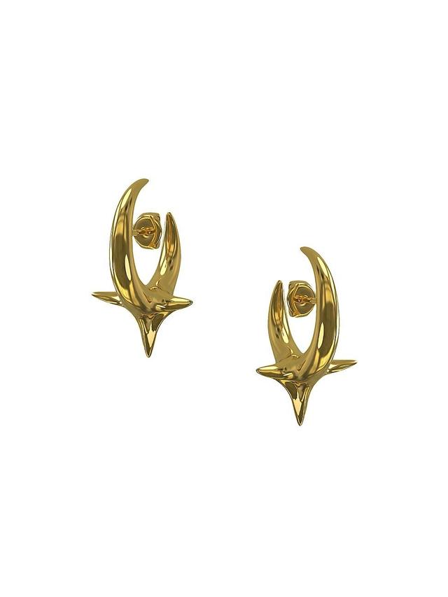 Womens 18K Gold Vermeil Spiked Hoop Earrings Product Image