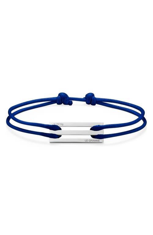 Mens Sterling Silver Navy Cord Bracelet Product Image