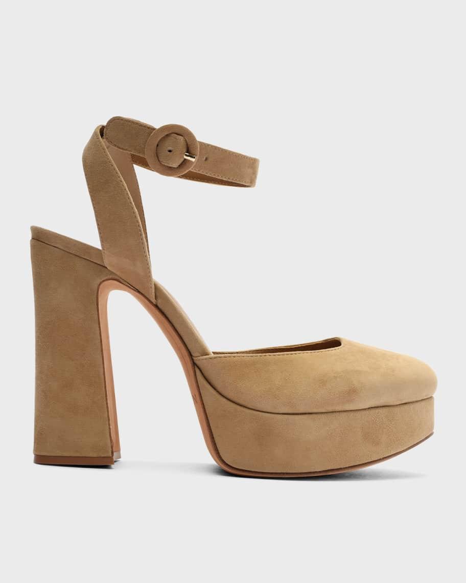 Vita Suede Ankle-Strap Platform Pumps Product Image