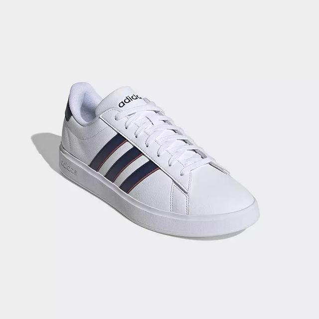 adidas Grand Court 2.0 Cloudfoam Mens Lifestyle Court Shoes White Blue Red Product Image