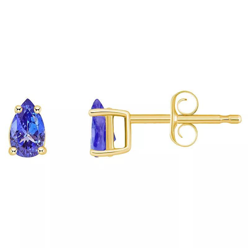 Tanzanite Pear-Shape Stud Earrings (3/8 ct. t.w.) in 14k Gold (Also in Emerald, Ruby & Sapphire) Product Image