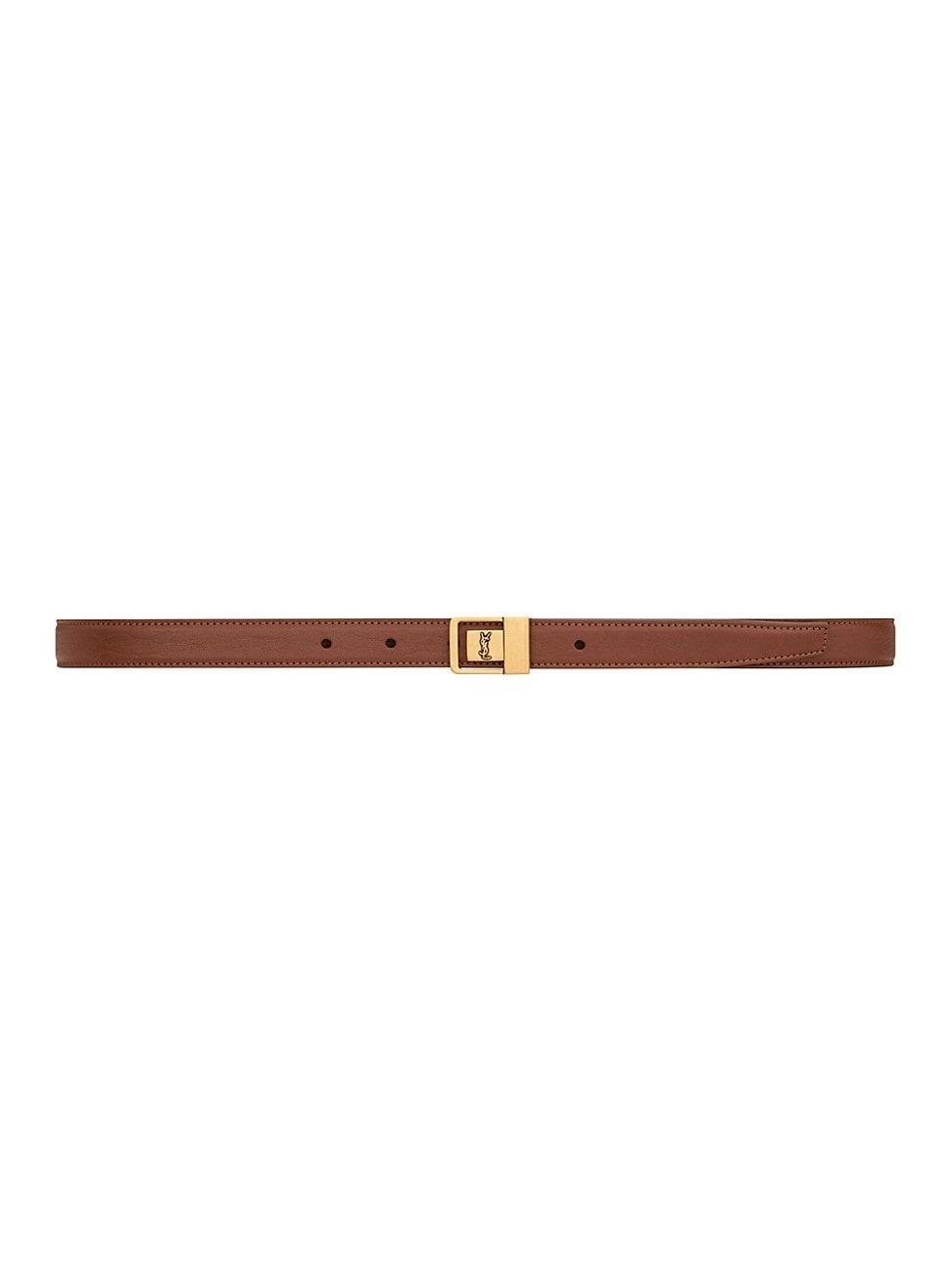 Womens La 66 Buckle Thin Belt in Grained Lambskin Product Image