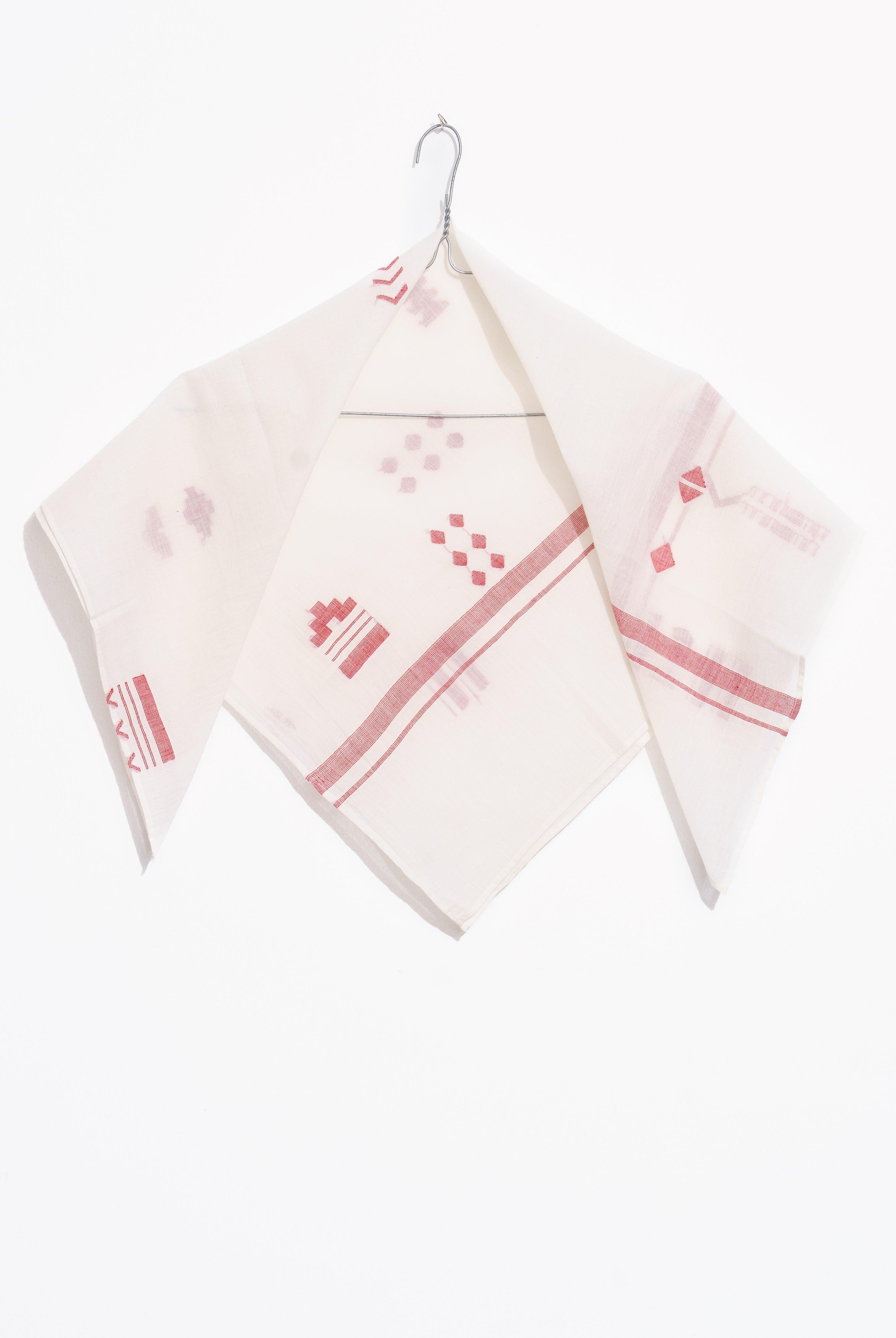 White abstract cotton bandana Product Image