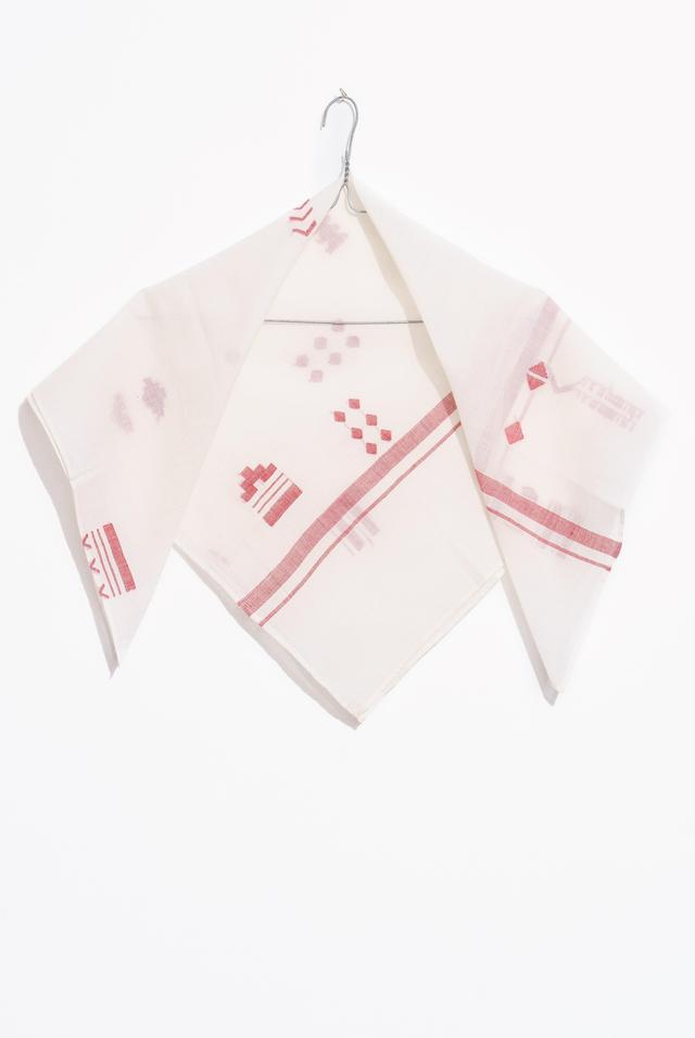 White abstract cotton bandana Product Image