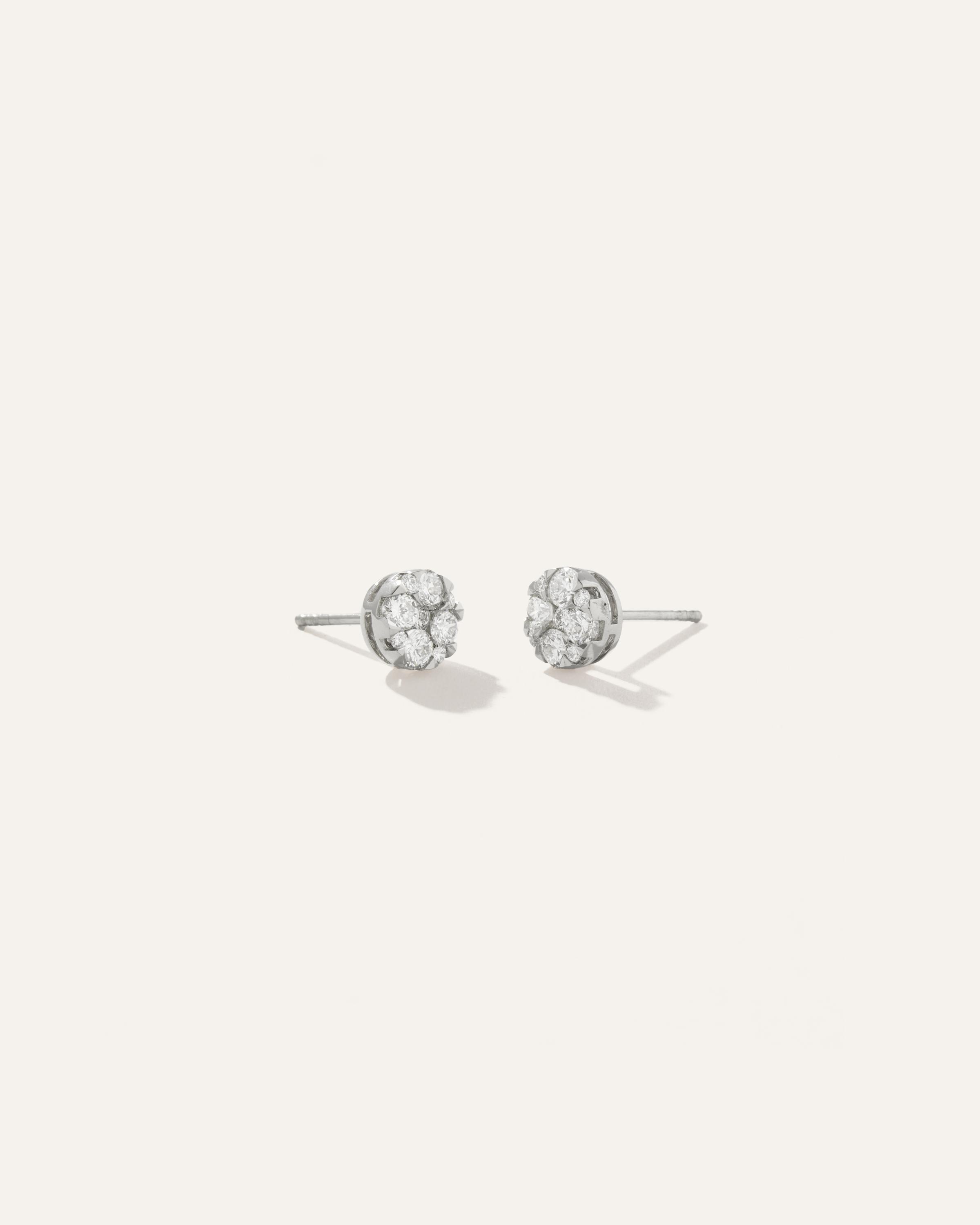 14k Gold Diamond 1ctw Cluster Studs Product Image