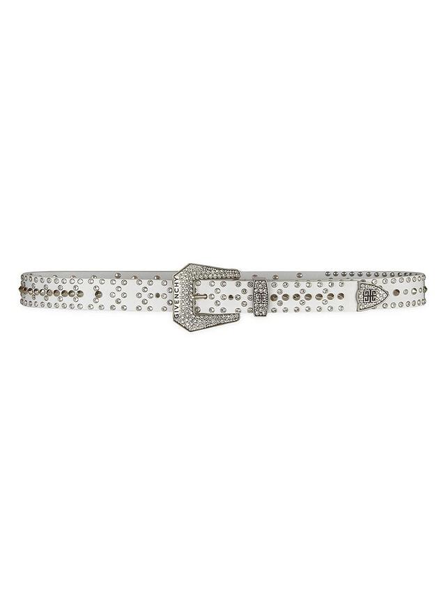 Mens Belt in Leather with Studs and Crystals Product Image